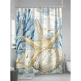 thumbnail image 5 of Ocean Life Shower Curtain, Marine Coral Shell Algae Starfish Oil Painting Waterproof Shower Curtain Set with 12 Hooks Lightweight Washable Fabric Shower Curtains for Bathroom 60x72 Inches, 5 of 6