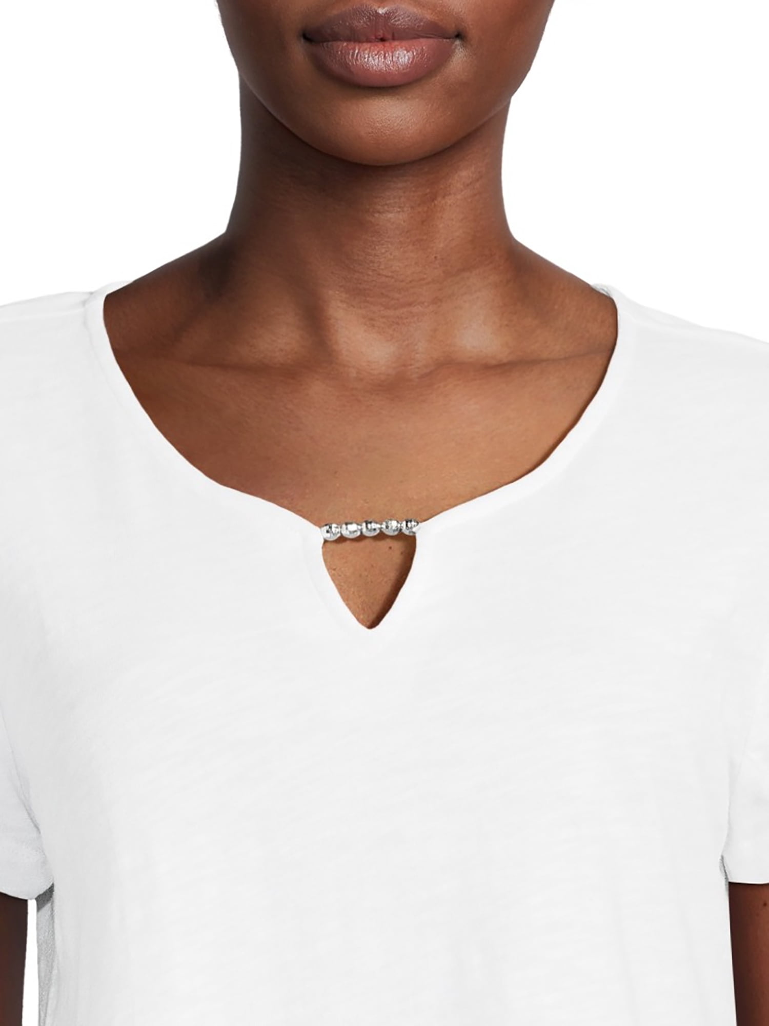 RealSize Women's Sharkbite Hem Tee with Short Sleeves, Sizes XS-XXXL