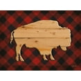 thumbnail image 2 of Gango Home Decor Lodge Wood and Plaid Buffalo & Wood and Plaid Bear by Lauren Rader (Ready to Hang); Two 16x12in Black Framed Prints, 2 of 5