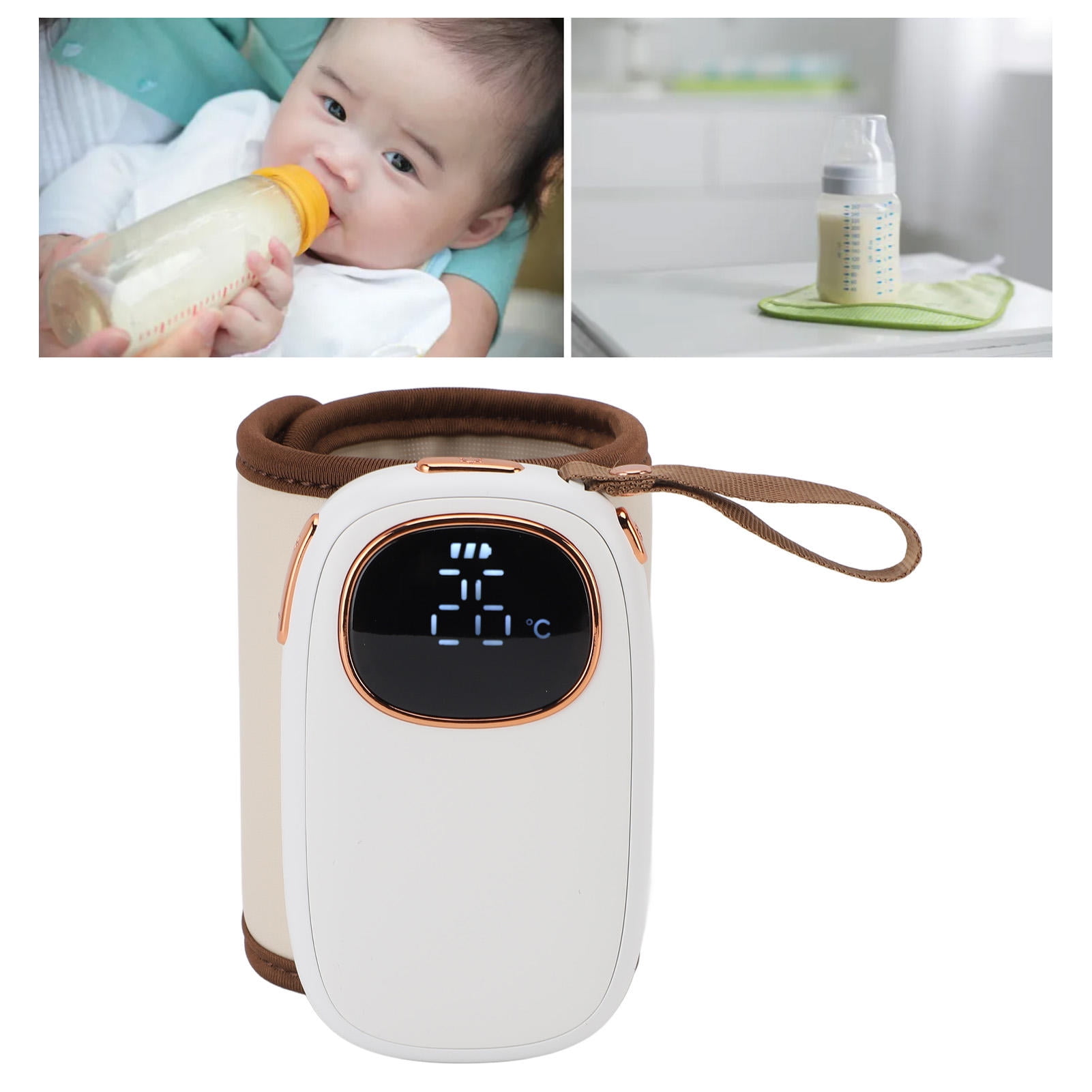 LAZIOEGR USB Portable Baby Bottle Warmer – 18W Fast Heating, Constant Temperature, Insulation Sleeve, Travel‑Ready