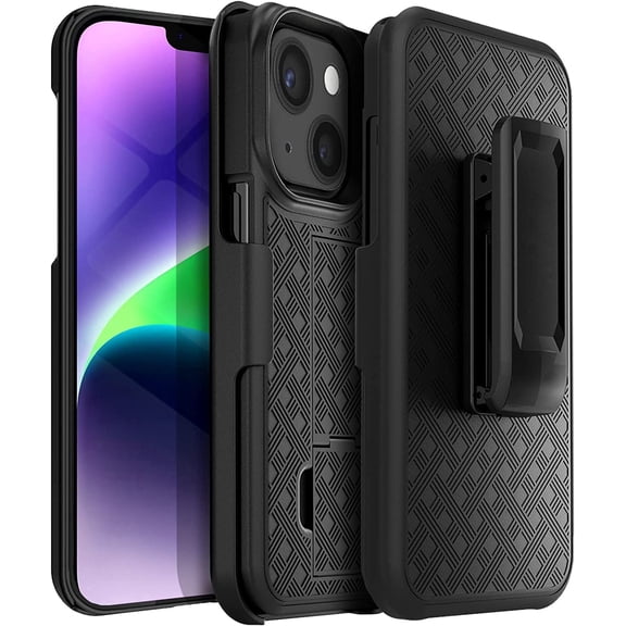 for Apple iPhone 14 Plus Slim Heavy Duty Combo Holster Shell With Swivel Belt Clip Kickstand Rugged Phone Cover For iPhone 14 Plus 6.7 Inch