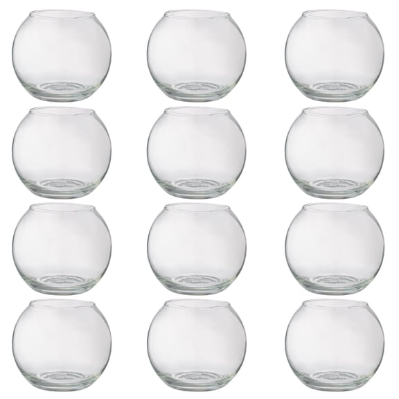 Ashland 3.5" Glass Rose Bowl - Glass Storage Container for Candles, Floral Arrangements, Decoration, and Arts & Crafts - Bulk 12 Pack