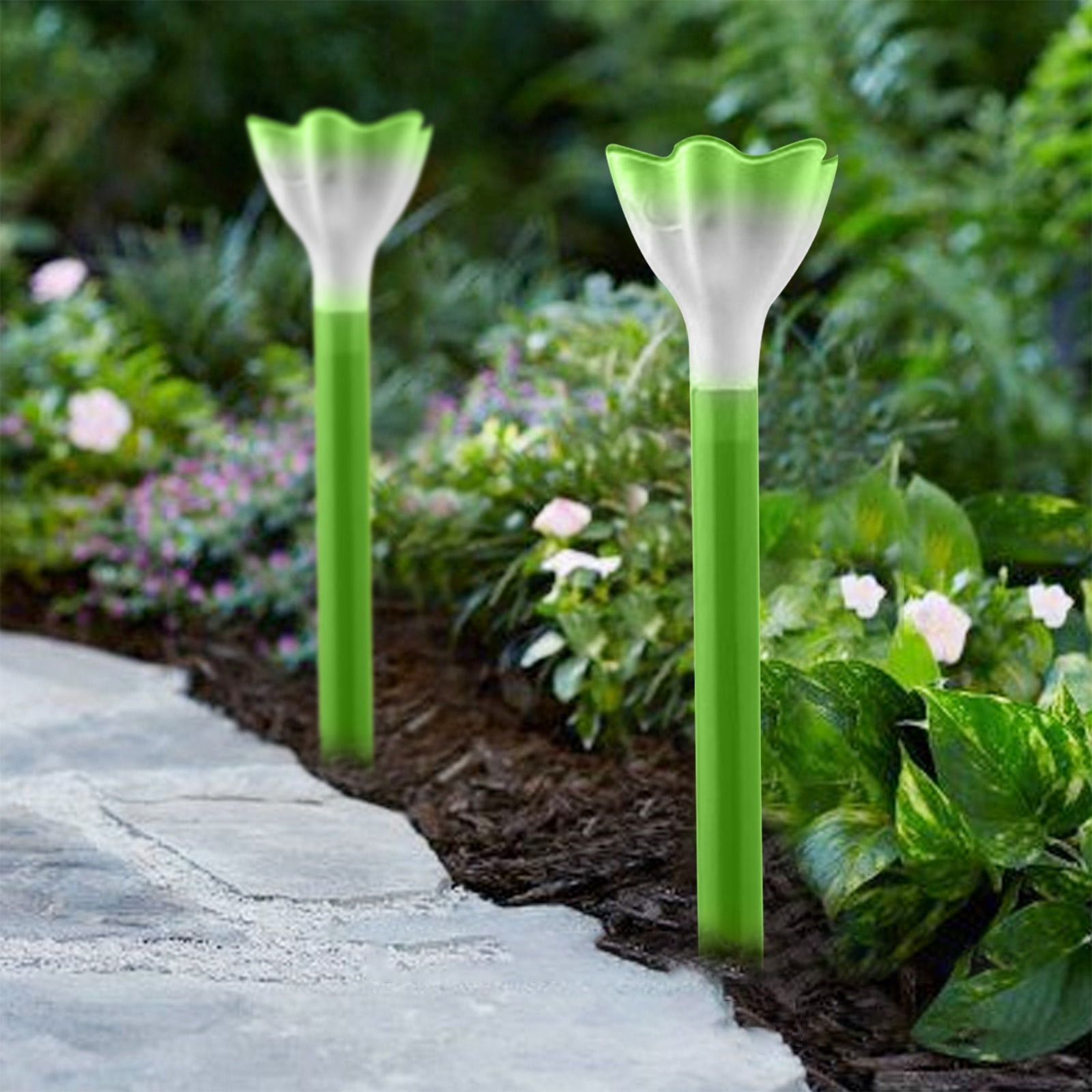 CasaChic Bright Solar Outdoor Lights, 10 Pack Flashing Color Changing LED, IP67 Waterproof, 8-12H Lighting, Walkway/Garden/Patio Decor, Yard Lights