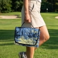 thumbnail image 4 of COEQINE 2-in-1 Golf Cart Seat Cover & Carry Bundle, Folds Like a Bag with Handle, Universal Fit for Two-Seaters, 4 Storage Pockets, Machine Washable Polyester, Blue Vintage Palm Tree, 4 of 8