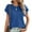 #371-Blue, variant on Womens Blouses Summer Casual Cap Short Sleeve Tops Basic Textured Solid Color Round Neck T Shirts Blouse
