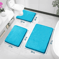thumbnail image 2 of ComfiTime 3 Piece Bathroom Rugs Set – Thick Memory Foam, Non-Slip Bath Mat, Soft Plush Velvet Top, Ultra Absorbent, Small, Large & Long Rugs for Bathroom Floor with Contour Rug, Caribbean Sea, 2 of 12