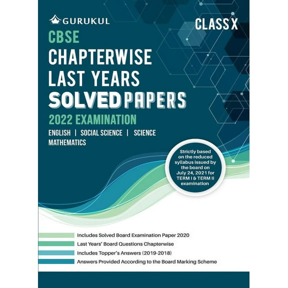 Chapterwise Last Years Solved Papers: CBSE Class 10 for 2022 Examination, (Paperback)