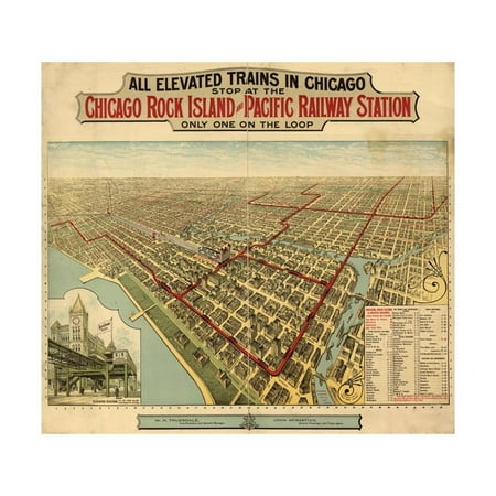 Chicago Rock Island & Pacific Railway Station - 1897 Print Wall