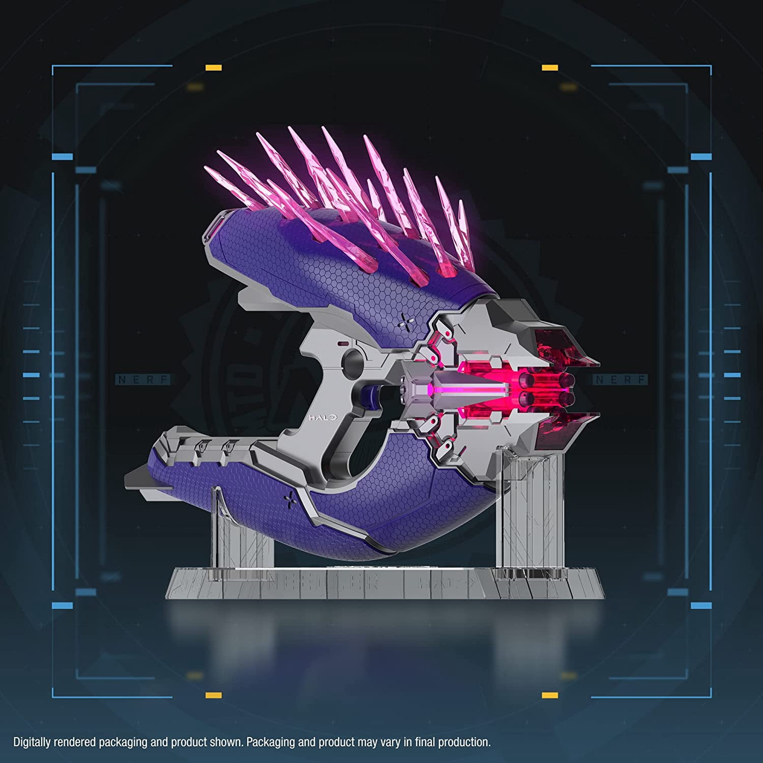 NERF LMTD Halo Needler Dart-Firing Blaster, Light-Up Needles, 10-Dart Rotating Drum, 10 Elite Darts, Game Card with in-Game Content (1 Count)