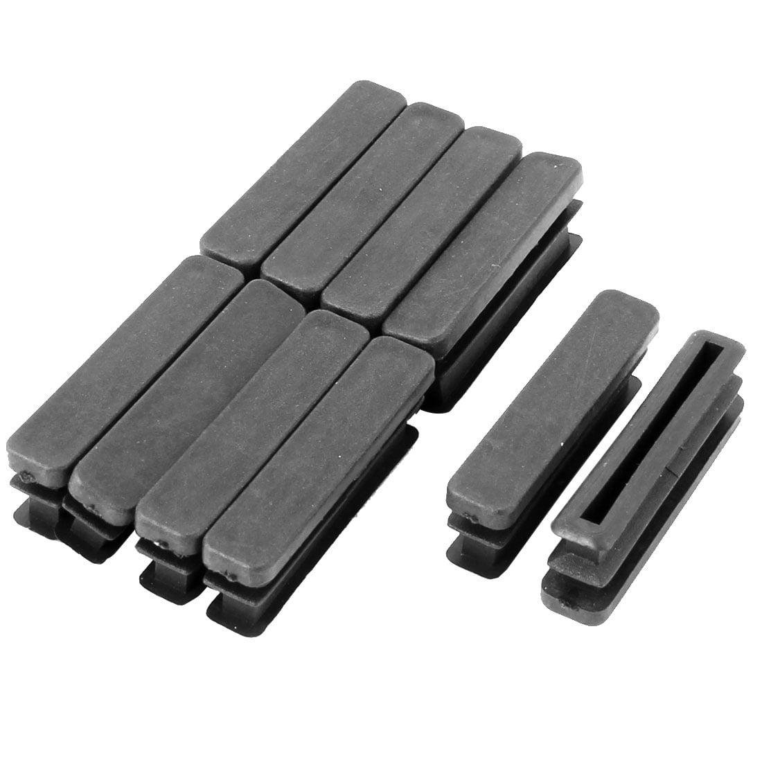 Home Plastic Rectangle Furniture Table Leg Tube Inserts Black 50 x 10mm