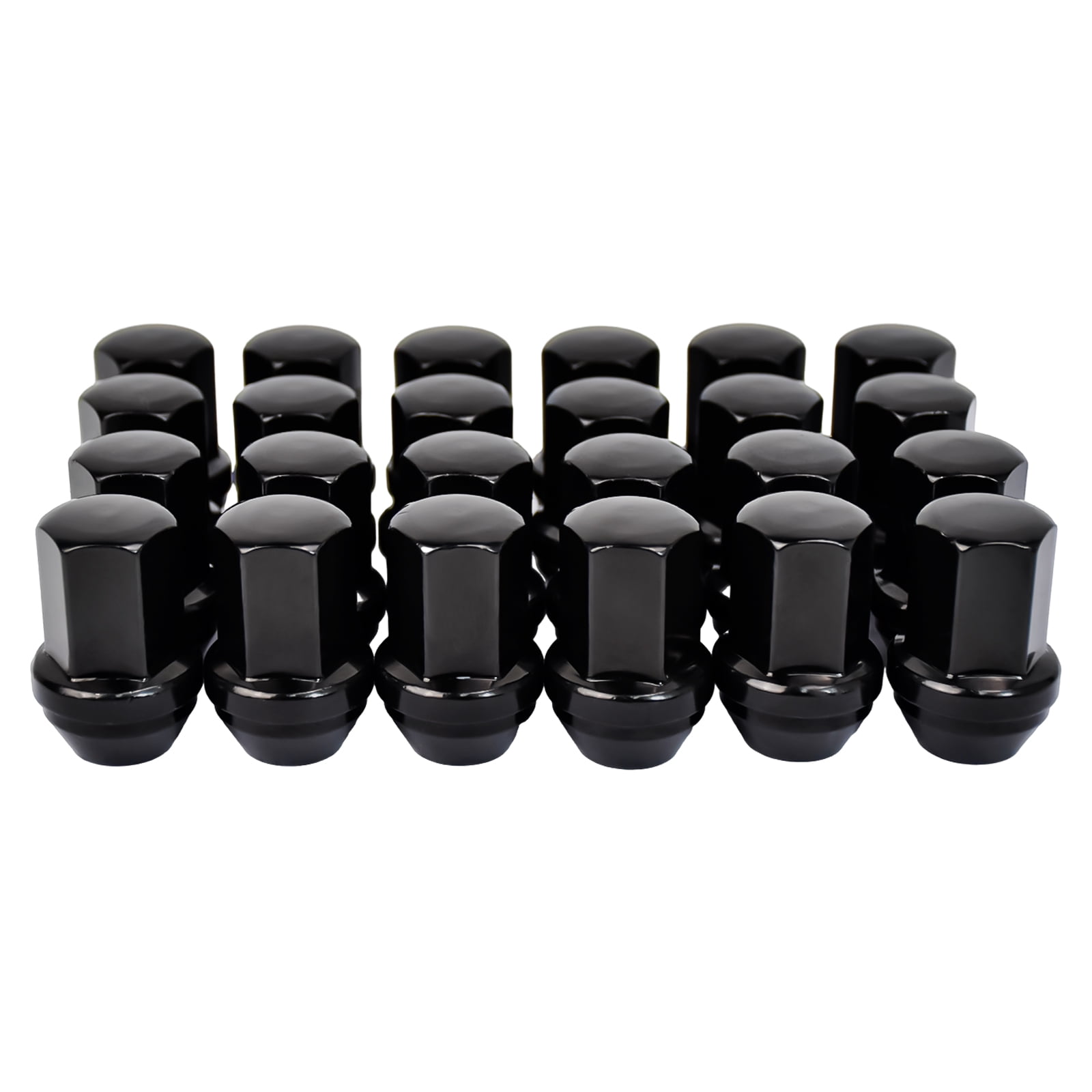 Hex Autoparts (24Pcs) 14x1.5 Black Lug Nuts for Chevrolet Silverado Tahoe Suburban Colorado C2500