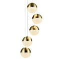 thumbnail image 6 of Ravello 5-Light Integrated LED ETL Certified Aluminum Chandelier - Brass, 6 of 12