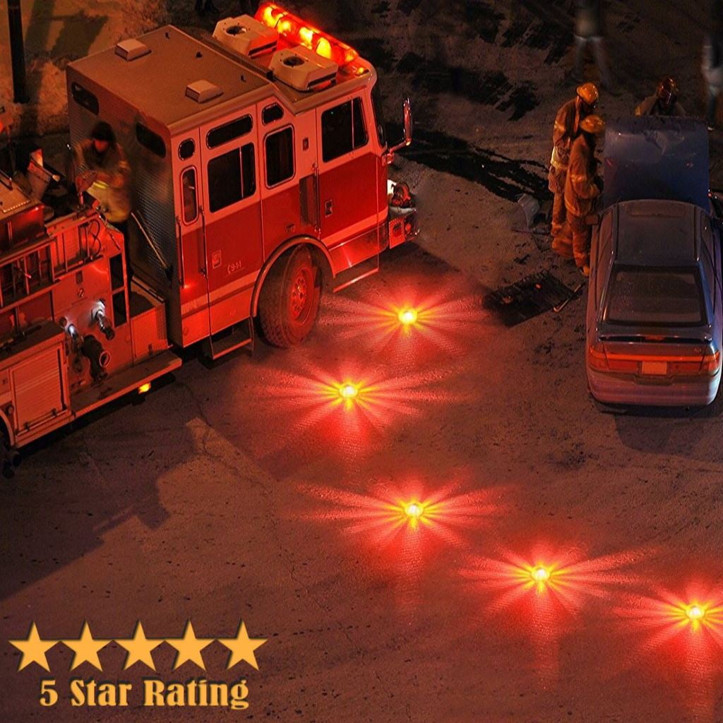LED Road Flare Flashing Warning Rechargeable Safety Light Roadside Flare Emergency Disc Beacon Magnetic Base for Car or Marine