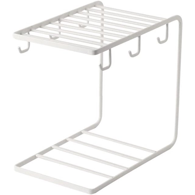 Placa de tanque de acero inoxidable organizador de cocina estante de secado de encimera organizador portavasos (blanco) JFHHH pequeña