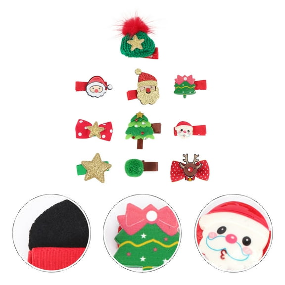 LOLIPPYY 10 Assorted Color Kids Hairpins for Christmas Parties and Daily Wear Creative Girl Hair Accessories