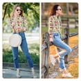 thumbnail image 7 of KLL Dragon Fruit 1 Print Women's Long Sleeve Pajamas with Pants Sleepwear Loungewear 2 Set-Medium, 7 of 7