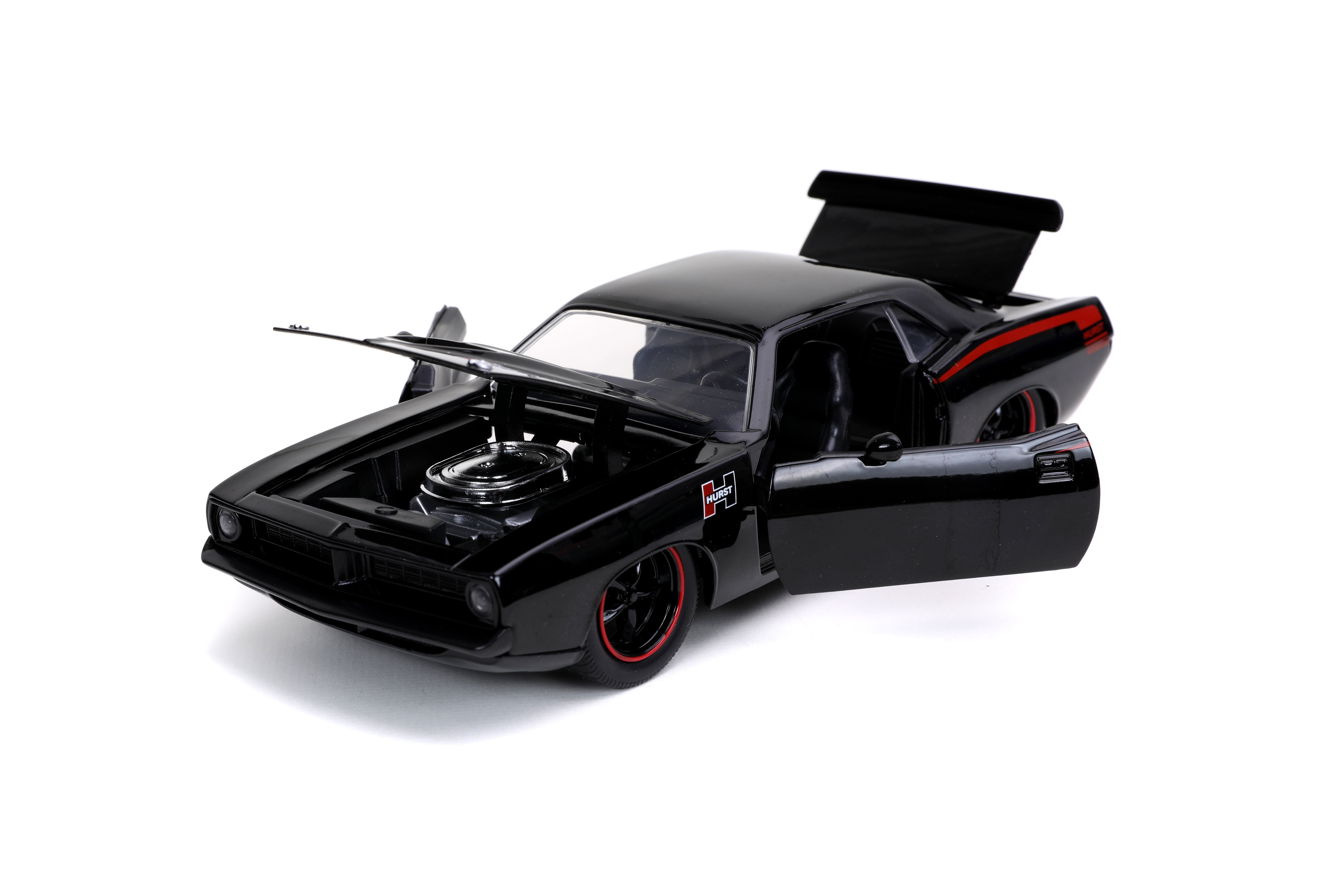 1970 Plymouth Cuda Green with Black 1/24 Diecast Model Car