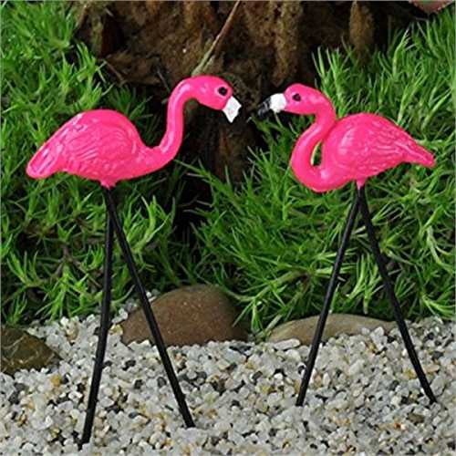 Miniature Dollhouse Fairy Garden Accessories 20 Tiny Pink colors Flamingo Pick 