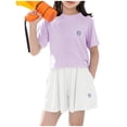thumbnail image 2 of Odeerbi Niñas de Hielo Seda Seca Rápida Conjuntos Atléticos de Manga Corta Superior Skort Conjunto Ropa Deportiva Transpirable Para 5-15 Años, 2 of 5