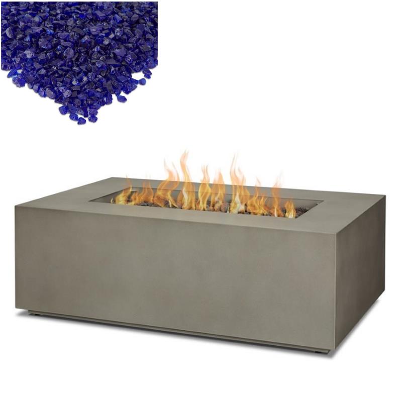 Home Square 2Piece Set with Small Propane Fire Table Fire Glass