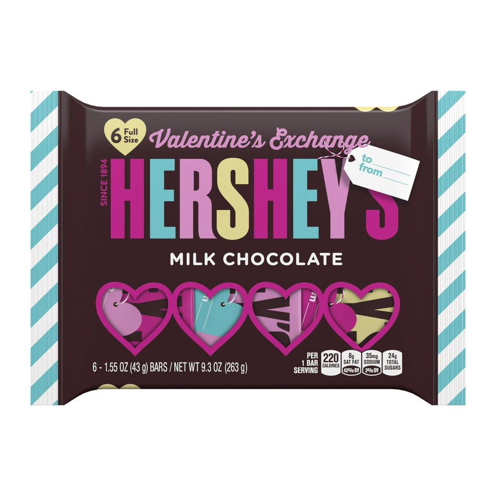HERSHEY'S, Valentine's Exchange, Milk Chocolate Candy, Valentine's Day