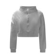thumbnail image 4 of GigrtiJin Zip up Hoodies for Women Spring Cropped Long Sleeve Sweatshirts Jacket Trendy Solid Color Crop Tops, 4 of 8
