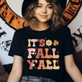 thumbnail image 3 of Cute It’s Fall Y’all Graphic T-Shirt Pumpkin Spice Season Top, Dark Heather, Size L, 3 of 6