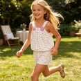 thumbnail image 4 of Amidoa Girls 2 Piece Outfits Summer Clothes Sleeveless Cute Floral Print Tank Top T-Shirt and Shorts Casual Kids Clothing Sets Multicolor Size 4T, 4 of 9