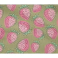 thumbnail image 4 of oneOone Cotton Flex Light Olive Green Fabric Strawberry Fruit Quilting Supplies Print Sewing Fabric By The Yard 40 Inch Wide, 4 of 4