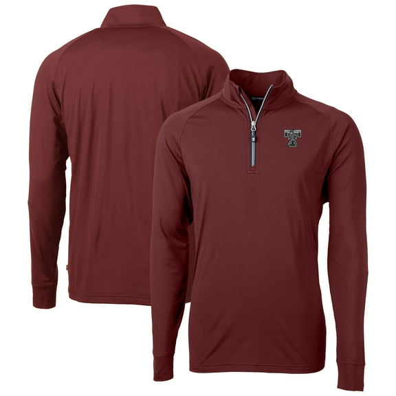 Men's Cutter & Buck  Maroon Texas A&M Aggies Vault Adapt Eco Knit Stretch Recycled DryTec Quarter-Zip Top