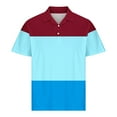 thumbnail image 5 of Men's Polo Shirts Short Sleeve 2025 Casual Polo T Shirt Color Block Slim Fit Summer Collared Golf Shirts, 5 of 5