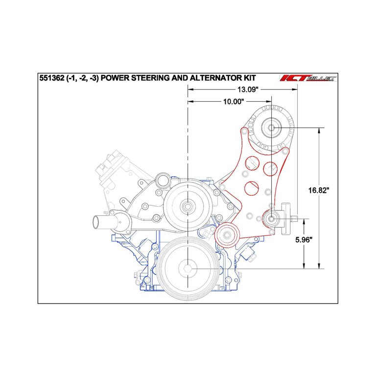 LS Truck Alternator Power Steering Pump Bracket Kit, 40 OFF