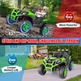 thumbnail image 6 of Funcid 24V 4WD Ride on Toys, 2-Seater Ride on cars with Remote Control, Electric Car, Power UTV Wheels with 4*200W Motor, Bluetooth, Music, Lights, 3 Speeds, Spring Suspension, Green, 6 of 8