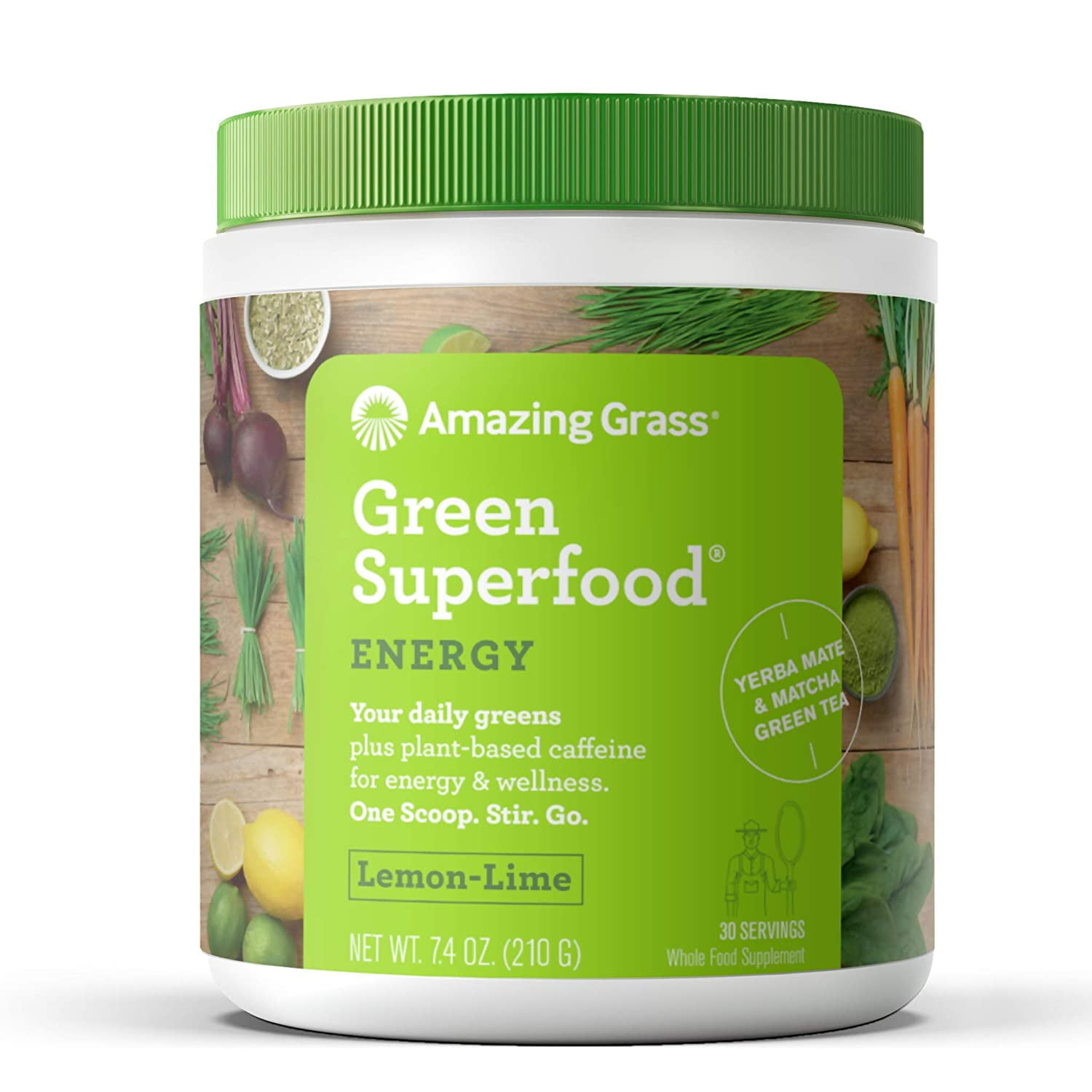 Amazing Grass Green Superfood Energy Organic Yerba Mate and Matcha Green Tea Powder, Caffeine