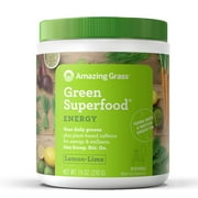 Amazing Grass Green Superfood Energy: Organic Yerba Mate and Matcha Green Tea Powder, Caffeine for energy plus One serving of Greens and Veggies, Lemon Lime Flavor, 7.4 Ounce