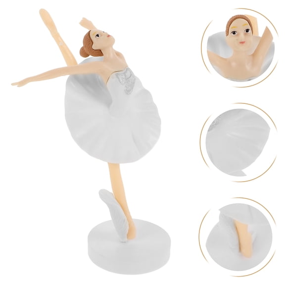 FOMIYES 3Pcs White Ballet Figurines Chic Home Decor and Cake Decoration Sculptures