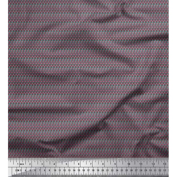 Soimoi Gray Rayon Fabric Pink & Blue Brush Stroke Fabric Prints By Yard 42 Inch Wide
