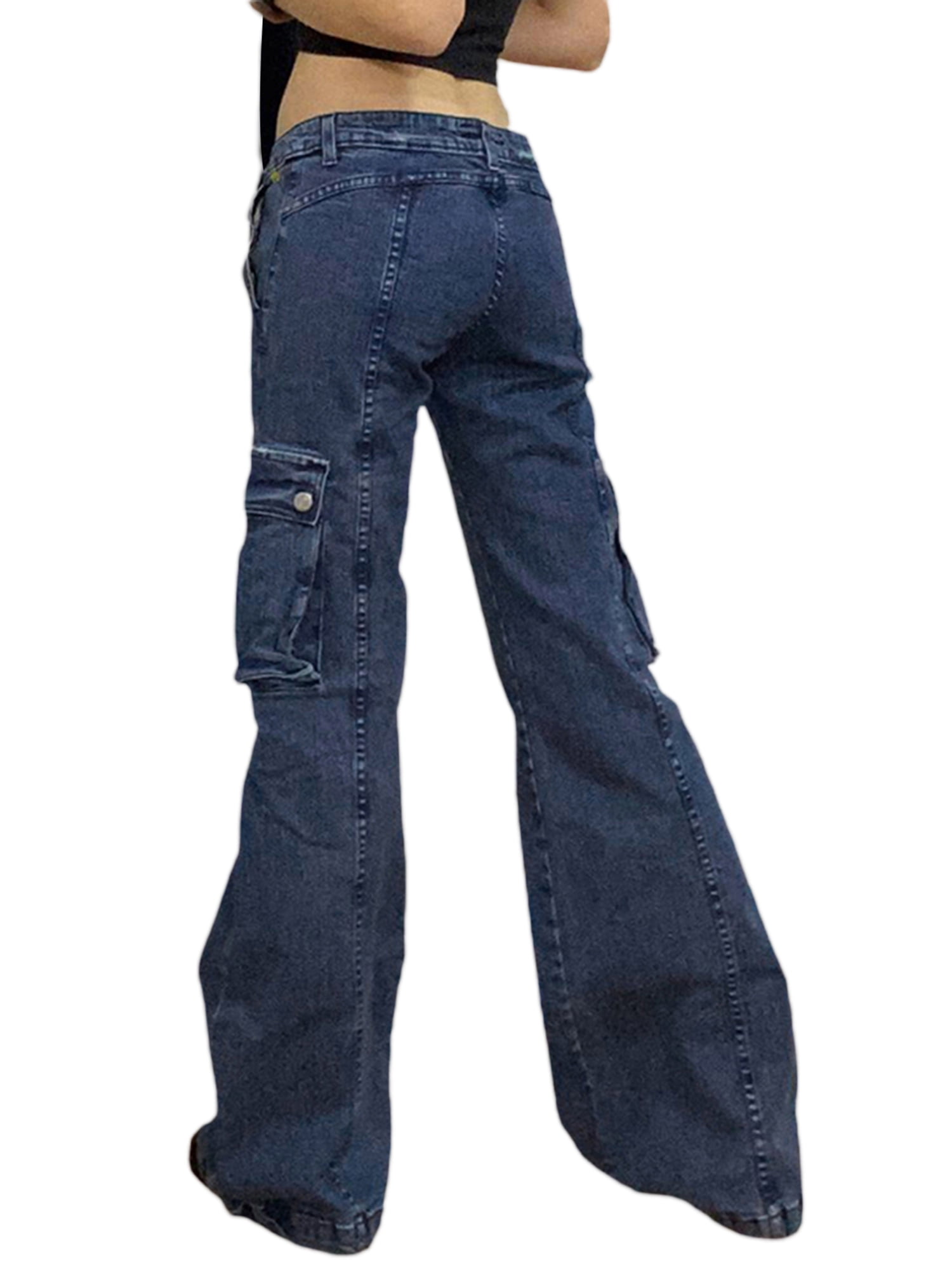 Y2K Flare Pants For Women Low Rise Cargo Pants Retro Y2K Flare Pants For Women Low Rise Cargo Pants Retro