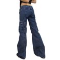 thumbnail image 3 of Y2K Flare Pants For Women Low Rise Cargo Pants Retro Harajuku Skinny Jeans Denim Trousers Streetwear, 3 of 5