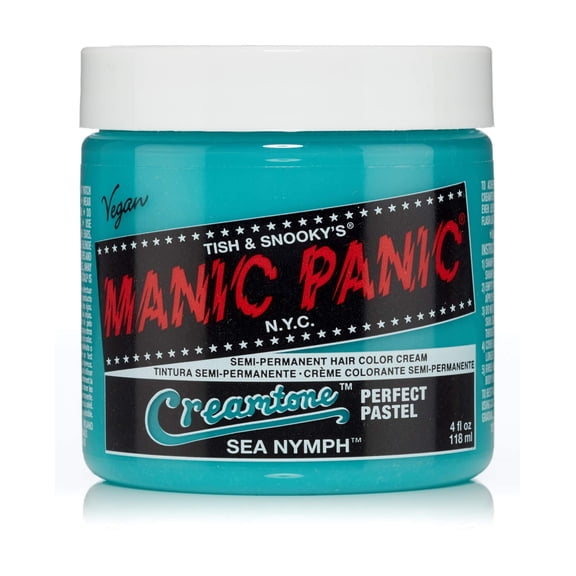 MANIC PANIC Creamtone Sea Nymph Semi Permanent Hair Color for Women & Men - Perfect Pastel Minty Green Hair Dye - Lasts 2-4 Weeks - Vegan and Ammonia & Cruelty-Free (4oz)