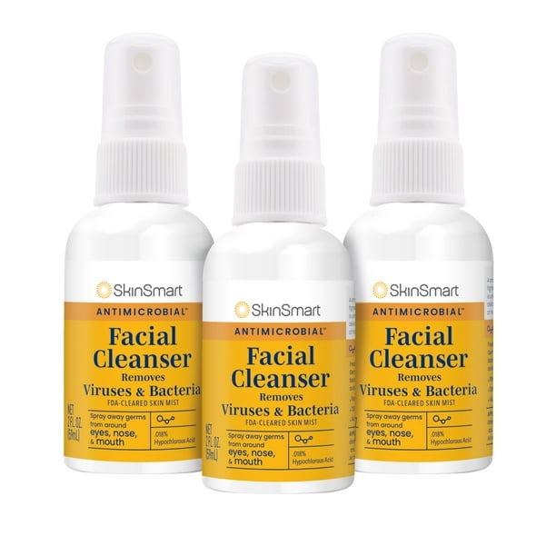 Limpiador facial en aerosol antimicrobiano SkinSmart, 60 ml (paquete de 3)