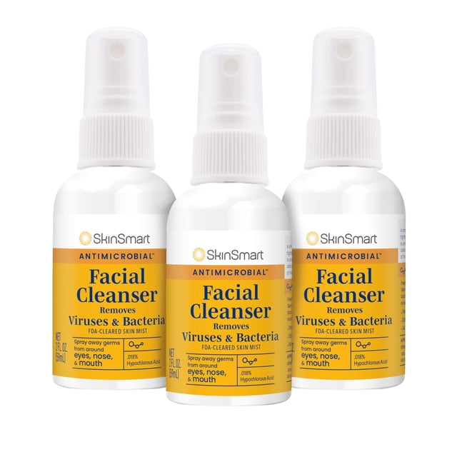 Limpiador facial en aerosol antimicrobiano SkinSmart, 60 ml (paquete de 3)