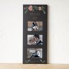 Personalized 3-Opening Floral Wedding Picture Frame in Black