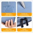 thumbnail image 4 of Funda de viaje impermeable de piel Miloocul, organizador de cables, gris y azul, 4 of 6