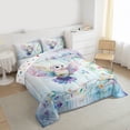 thumbnail image 3 of Castle Fairy Animal Owl Twin Comforter Sets Boys Girls,Chic Floral Flowers Bedding Set, 3 of 8