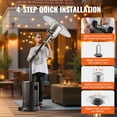 thumbnail image 5 of Propane Patio Heater 50000 BTU Tall Hammered Outdoor Heater w/Wheels Silver Gray, 5 of 7