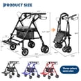 thumbnail image 2 of Foldable Rollator Walkers with Seat for Seniors, 8'' Big Wheels, 300 lb. Weight Capacity, Adjustable Handles and Seat Height, Lightweight Rolling Walker, 2 of 7