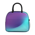 thumbnail image 2 of Insulated Lunch Bag for Women, Floral Print Oxford Fabric Lunch Box, Leakproof Thermal Cooler Tote for Work, School & Picnic, Neon Cyberpunk Print, 2 of 5