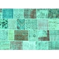 thumbnail image 1 of Ahgly Company Indoor Rectangle Patchwork Turquoise Blue Transitional Area Rugs, 8' x 10', 1 of 4