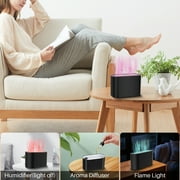 BCOOSS Essential Oil Diffuser Aromatherapy Aroma Air Diffuser with Flame Light , Black
